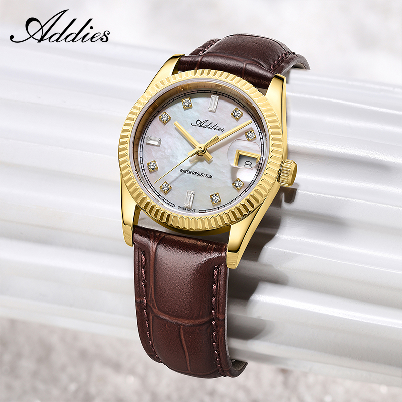 Luxury Watch Business - Addies 585 Quarz-Damenuhr, 28 mm, hochwertiges
