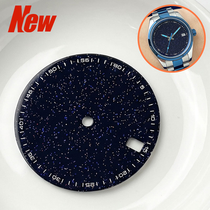Cloisonne Enamel Dial - 28,5mm Emaille-Textur Blaues Sternenhimmel-Zifferblatt Arabisch für