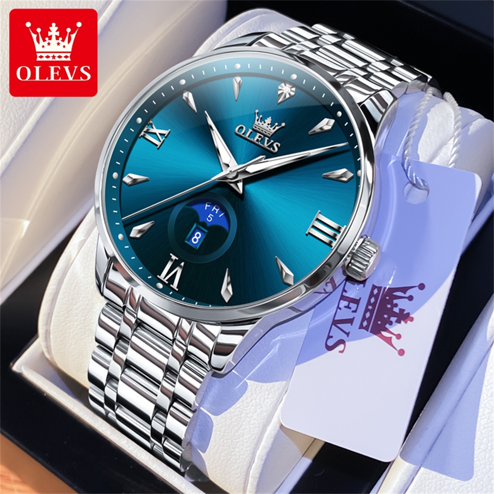 Luxury Watch Moon Phase - OLEVS Mondphase Herrenuhren Kalender 30 m
