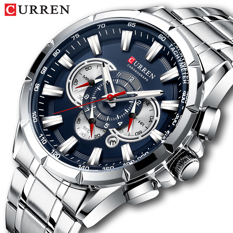 Luxury Watch Exhibition - CURREN Armbanduhr Männer Wasserdichte Chronograph Militär