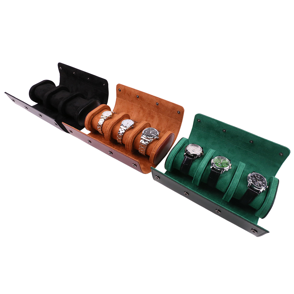 Luxury Watch Case Travel - Luxuriöse tragbare 3 Slots PU-Leder Uhr