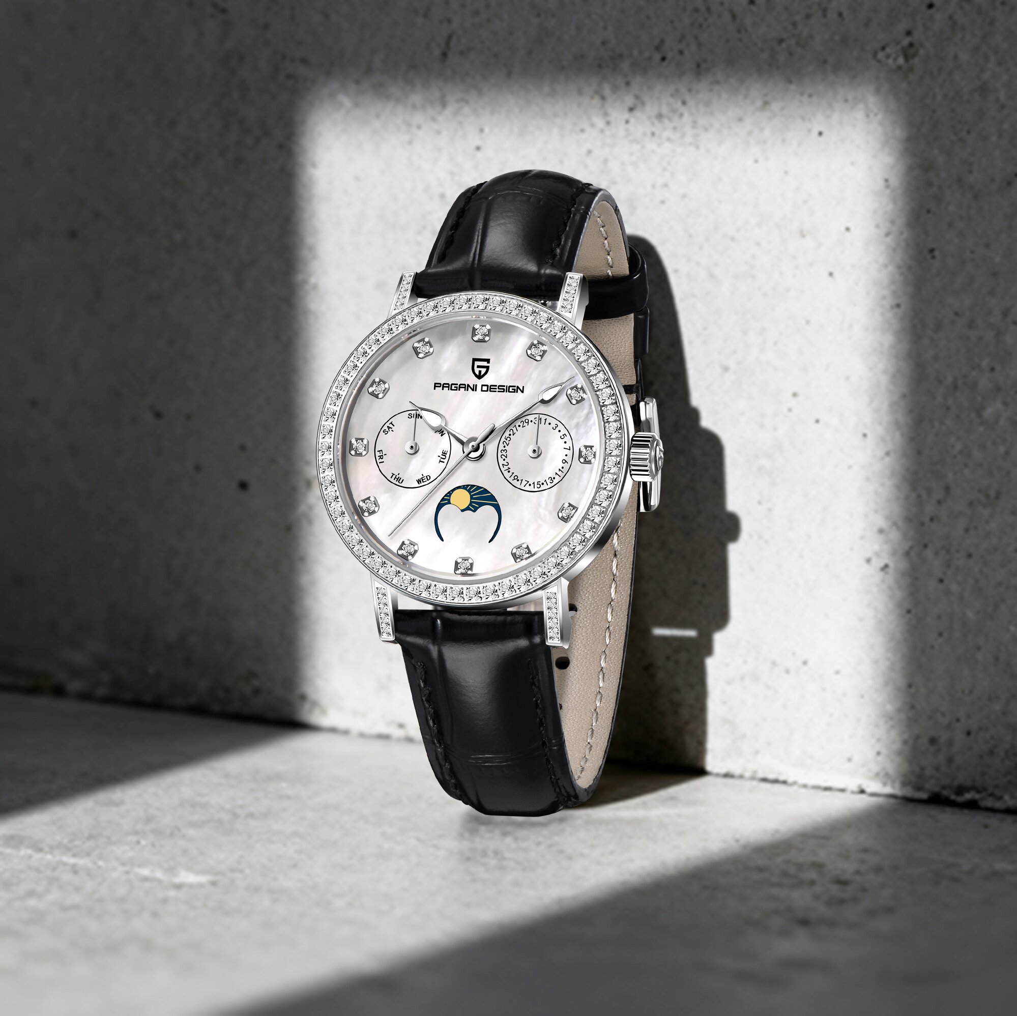 Luxury Watch Moon Phase - PAGANI DESIGN Elite Luxus Damen-Quarzuhr Klassisches