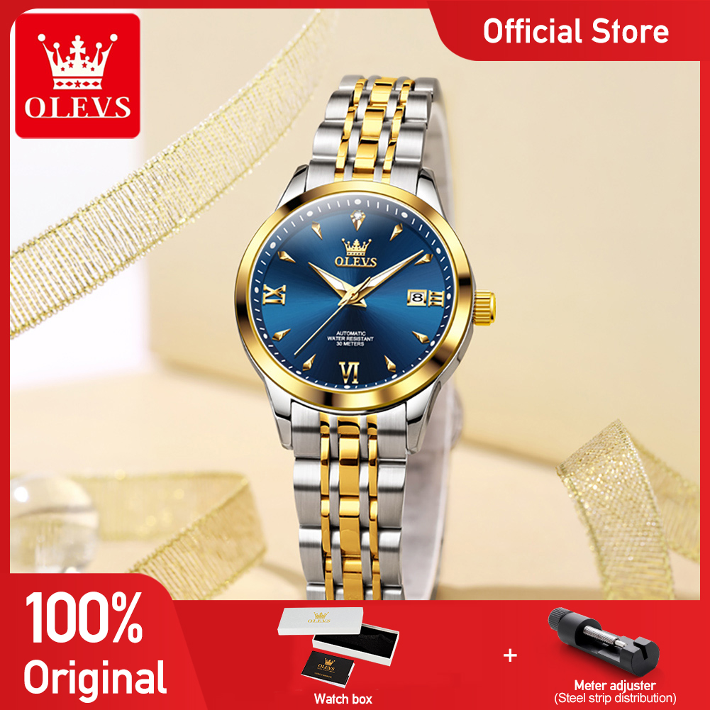 Luxury Watch Moon Phase - OLEVS 9956 Damenuhr Luxusmarke Automatische Mechanische