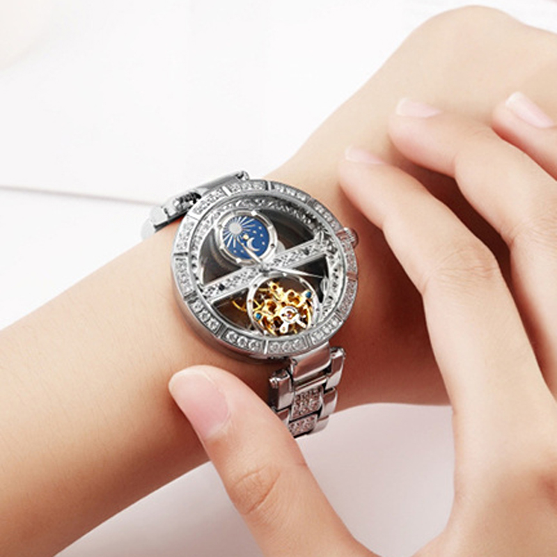Luxury Watch Moon Phase - Damenuhr Automatische Frau Luxus Mode Wasserdichte