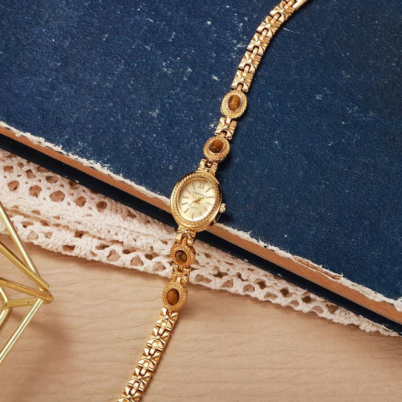 Luxury Watch Group - ld Retro wohlhabende Tigerauge-Stein-Kettenuhr, einzigartige Persönlichkeit