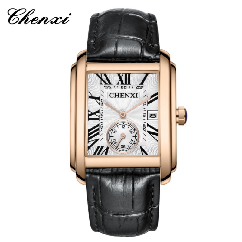 Luxury Watch Exhibition - CHENXI 8216 Mode Klassische Quadratische Braune