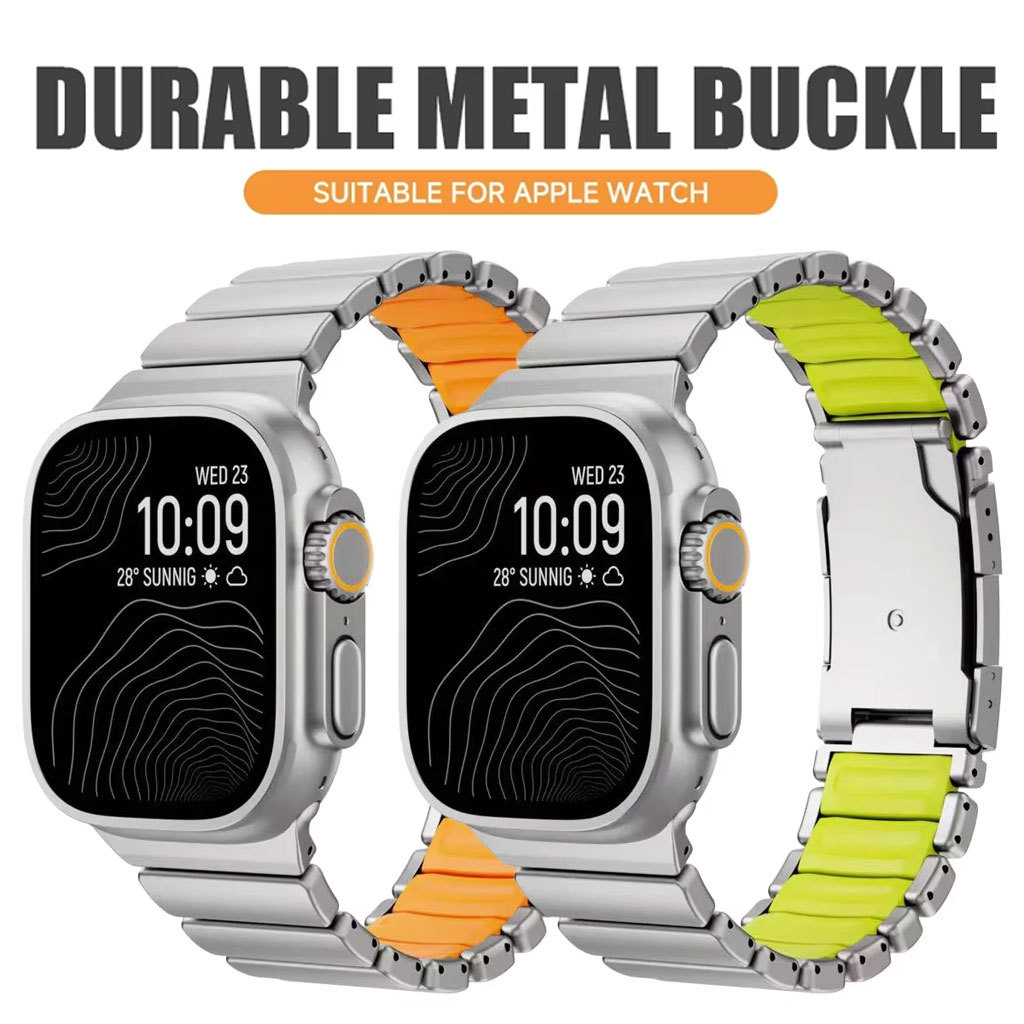 Luxury Watch Ap - Titan-Silikon-Armband für Apple Watch Ultra 3/2
