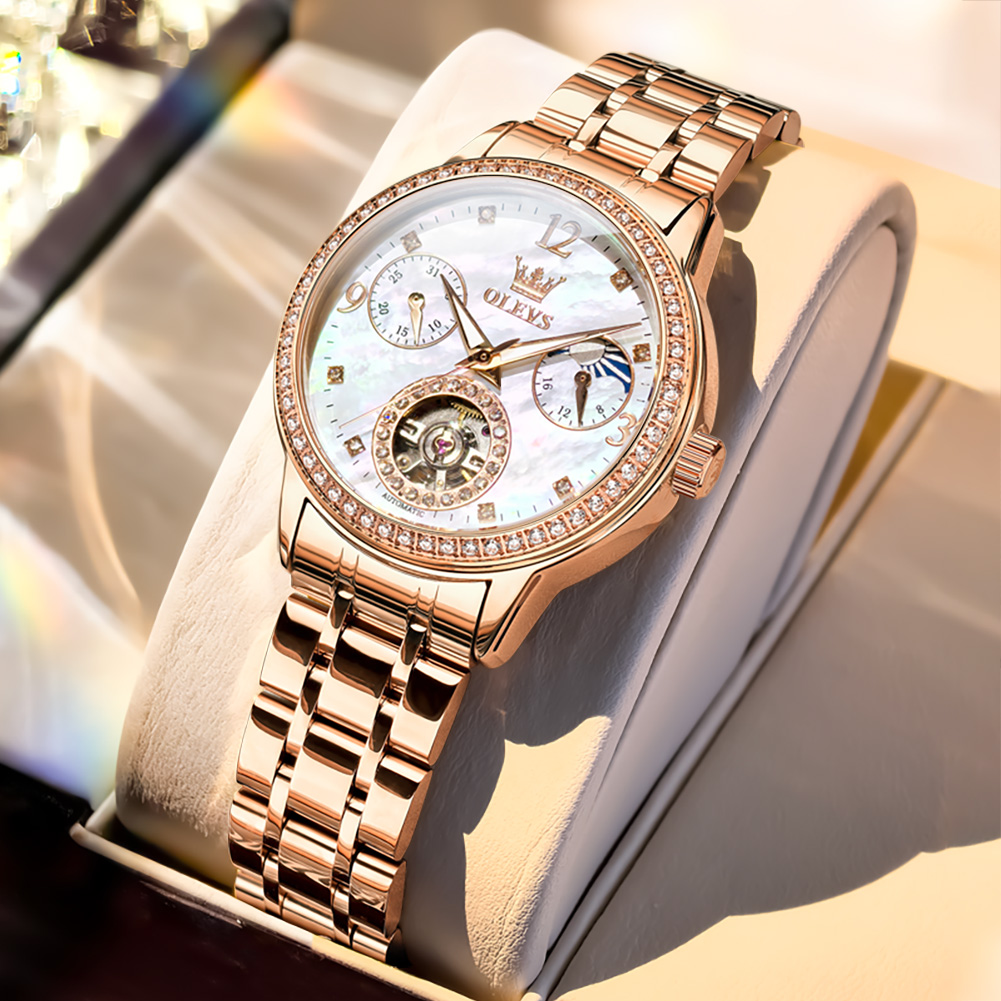Luxury Watch Moon Phase - OLEVS Damenuhren, Top-Marke, luxuriös, modisch, feiner