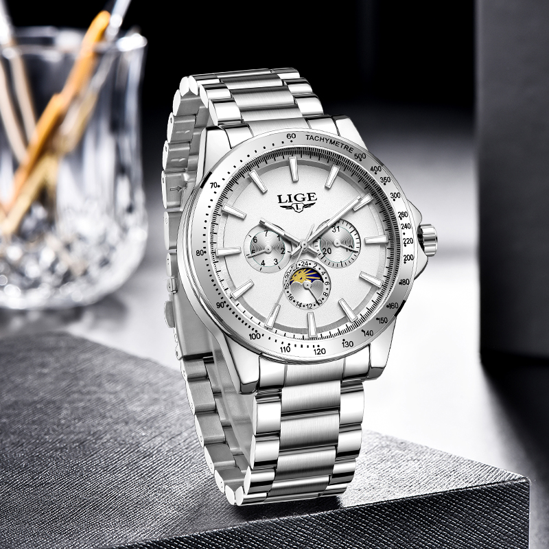 LIGE Top Marke Luxus Quarz her – Luxury Watch Business Bewertung und Preis