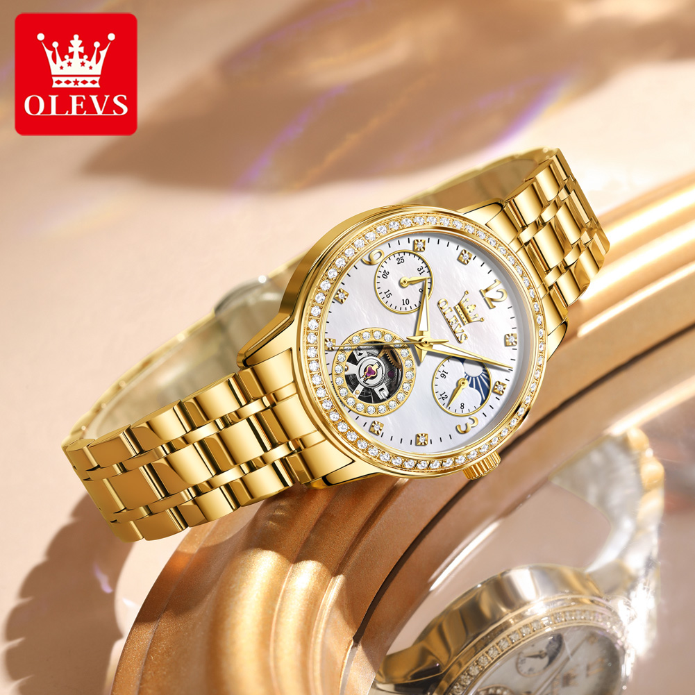 OLEVS 6750 Automatische Damenu – Luxury Watch Moon Phase Bewertung und Preis