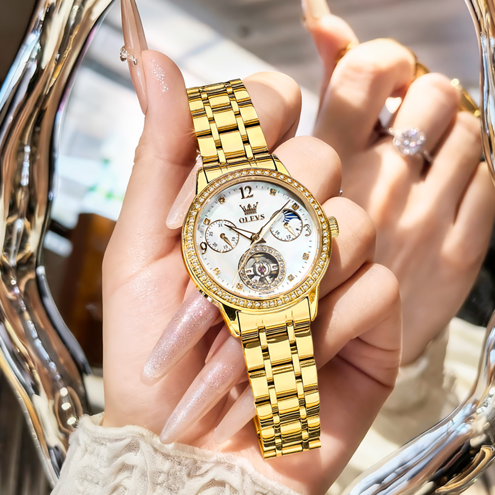 OLEVS 6750 Automatische Damenu – Luxury Watch Moon Phase Bewertung und Preis